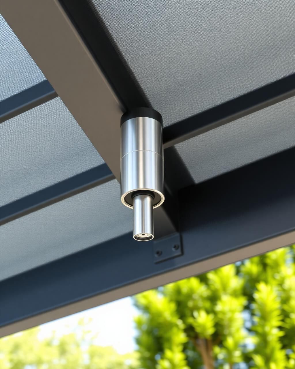 Detailansicht einer Aluminium-Terrassenüberdachung mit Glasdach in Emstek