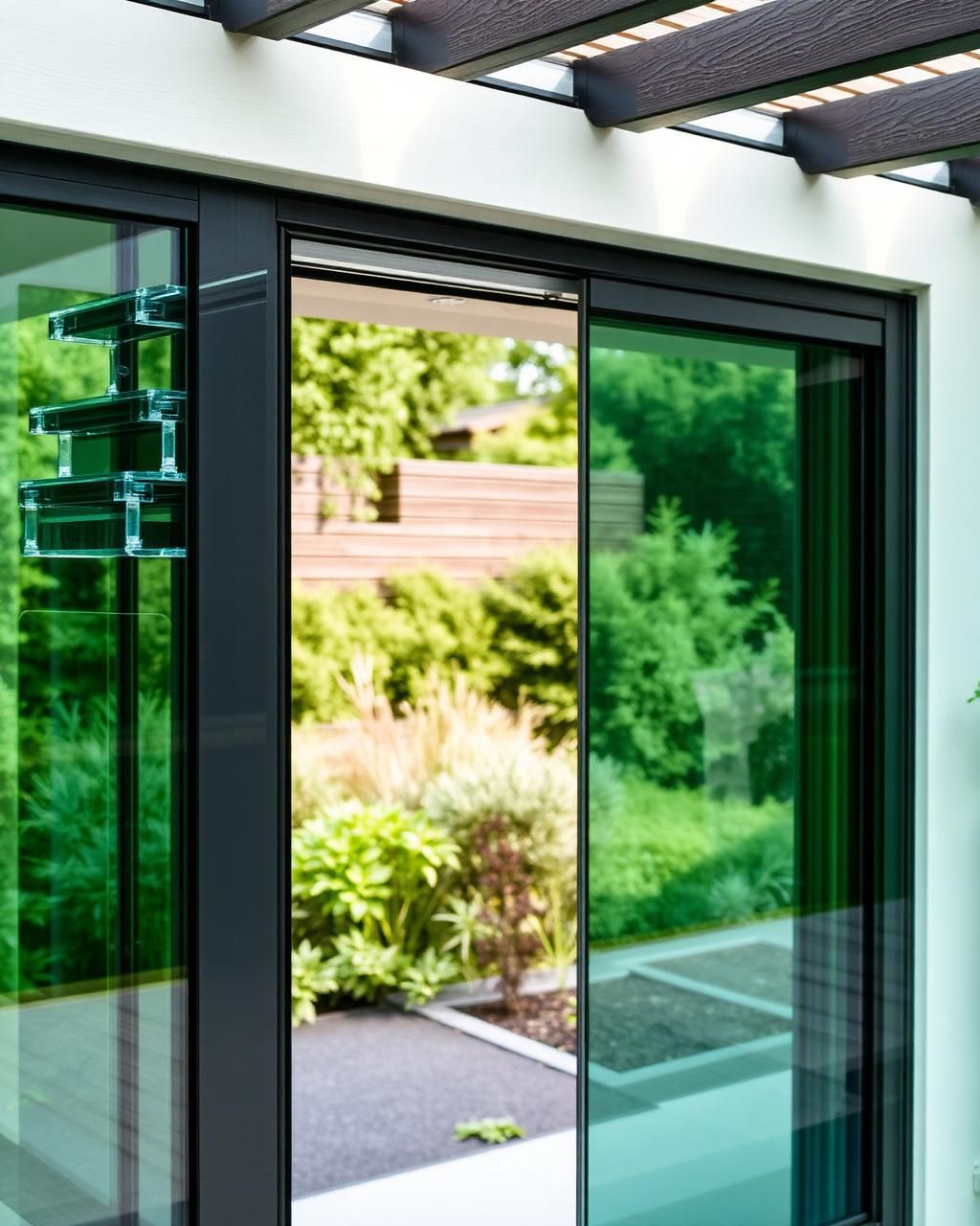 Detail eines Glasschiebewände in Vechta