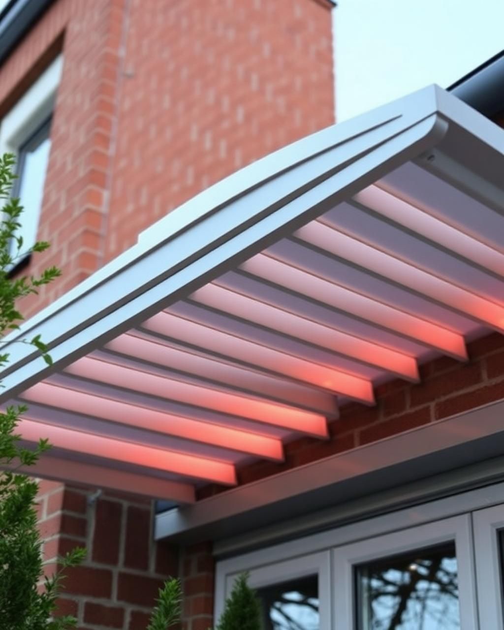 Detailansicht einer Aluminium-Terrassenüberdachung mit Glasdach in Hatten