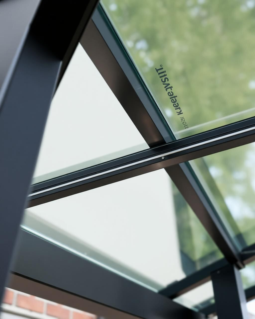 Detailansicht einer Aluminium-Terrassenüberdachung mit Glasdach in Molbergen