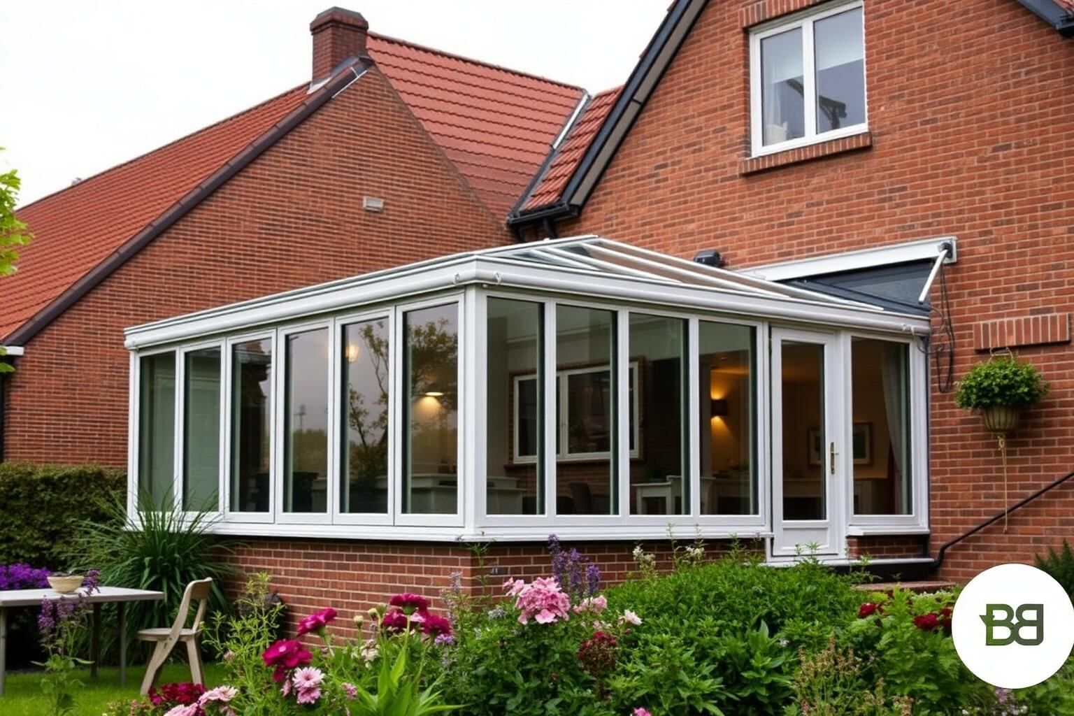 Sommergarten aus Aluminium an einem Einfamilienhaus in Bremen