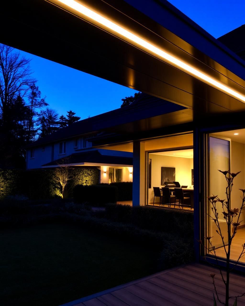 Detailansicht einer Aluminium-Terrassenüberdachung mit Glasdach in Vechta