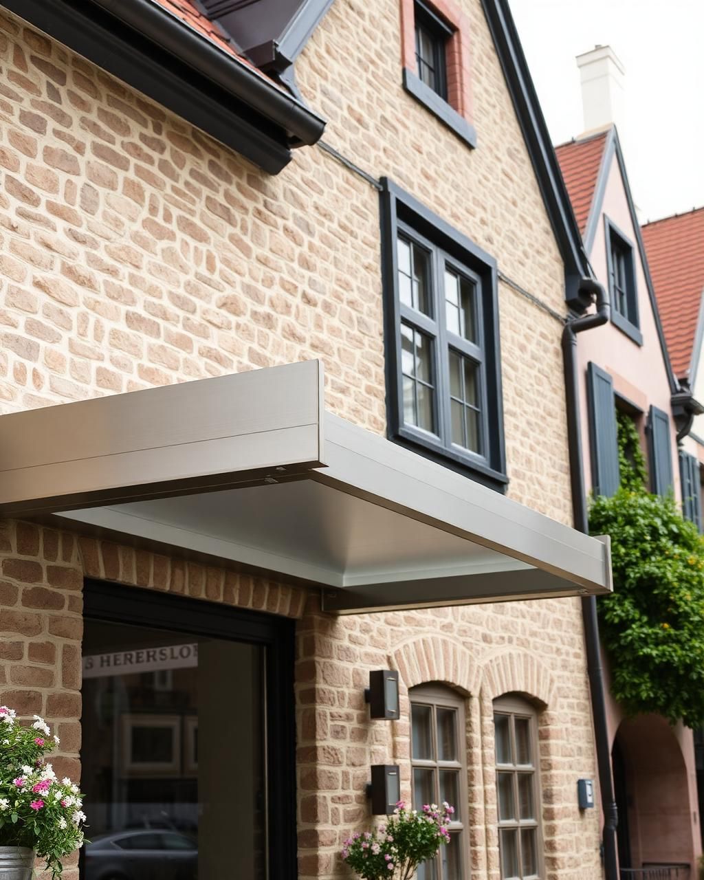 Detailansicht einer Aluminium-Terrassenüberdachung mit Glasdach in Visbek